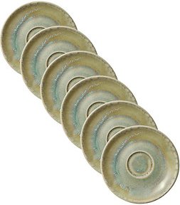 6 HEART & SOUL Untertassen Perfect Match Thyme hellgrün 12,0 cm