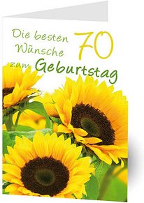 LUMA Geburtstagskarte 70. Sonnenblumen LU1485 DIN B6, 1 St.