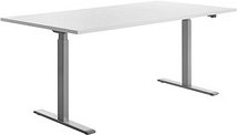 Topstar E-Table elektrisch höhenverstellbarer Schreibtisch weiß rechteckig, T-Fuß-Gestell grau 180,0 x 80,0 cm