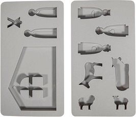 Rayher Gießformen Silikon Krippe grau