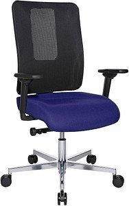 Topstar Bürostuhl Sitness Open X (N) Deluxe Alu mit Schiebesitz, OX39WTW2 T380 Stoff blau, Gestell alu