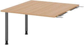 HAMMERBACHER Verbindungsplatte höhenverstellbar KT12C eiche, grafit rechteckig 120,0 x 130,0 x 72,0 - 74,0 cm