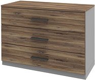 röhr quantum Schubladenschrank grau, eiche 3 Schubladen 80,0 x 42,1 x 60,1 cm