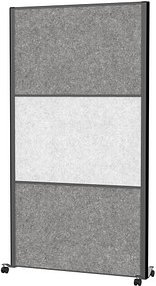 MAUL Akustik-Trennwand MAULconnecto 9602189, hellgrau, dunkelgrau 100,0 x 182,0 cm mit Rollen, 1 St.