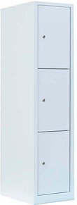 LÜLLMANN Schließfachschrank signalweiß 523317, 3 Schließfächer 41,5 x 50,0 x 180,0 cm