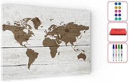 ALLboards Magnettafel 60,0 x 40,0 cm Weltkarte