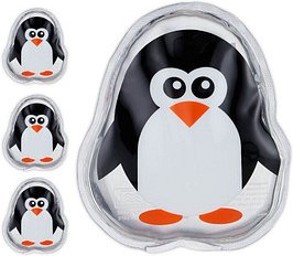 relaxdays Kühlpads Pinguin 10046696_998 transparent 9,0 x 11,0 cm, 4 St.