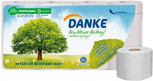 DANKE Toilettenpapier 3-lagig Recyclingpapier, 8 Rollen