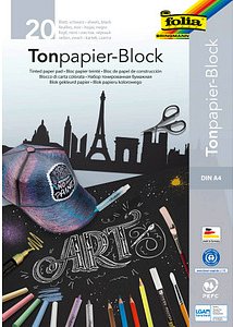 Thumbnail - folia Zeichenblock schwarz 20 Blatt DIN A4 130 g/qm, 20 Blatt, 1 Block