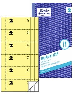 AVERY Zweckform Bonblock 832 01-300, gelb, 1 St.
