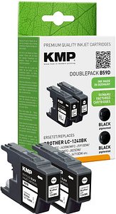 KMP B59D schwarz Druckerpatronen kompatibel zu brother LC1240BKBP2DR, 2er-Set