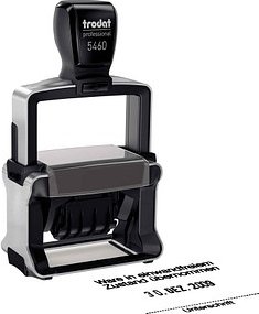 trodat Datumstempel mit Text individualisierbar 5460 selbstfärbend schwarz Logo möglich, 1 St. - Direkt online personal...