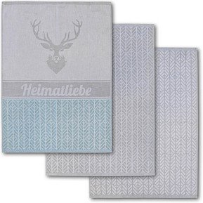Dyckhoff Geschirrtücher Heimatliebe grau 50,0 x 70,0 cm, 3 St.