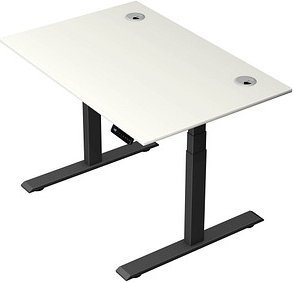 Kerkmann Move 2 Plus elektrisch höhenverstellbarer Schreibtisch weiß rechteckig, T-Fuß-Gestell anthrazit 120,0 x 80,0 cm