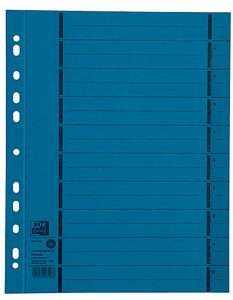 OXFORD Trennblätter DIN A4 1-10 blau, 250 g/qm, 100 St.