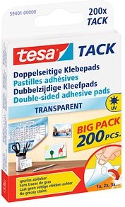 Thumbnail - tesa TACK doppelseitige Klebepads für max. 20 g, 1,0 x 1,0 cm, 200 St.