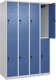 CP Spind Classic Plus lichtgrau, fernblau 080300-40 S10005, 8 Schließfächer 120,0 x 50,0 x 185,0 cm