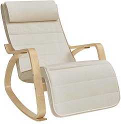 Thumbnail - SONGMICS Schaukelstuhl beige braun Stoff