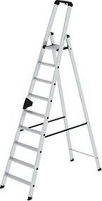 MUNK Stehleiter einseitig 40109 silber 9 Stufen, H: 275,0 cm