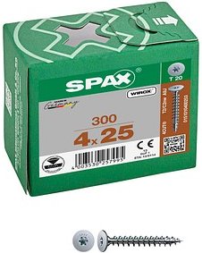 SPAX® Rückwandschrauben T20 Flachkopf WIROX 0151010400253 4 mm x 25 mm, 300 St.