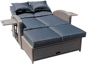 Thumbnail - Garden Pleasure Loungesofa NIZZA, dunkelgrau Kunststoff, Metall, 7-teilig