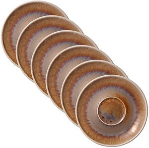 6 HEART & SOUL Untertassen Perfect Match Oyster braun 16,0 cm