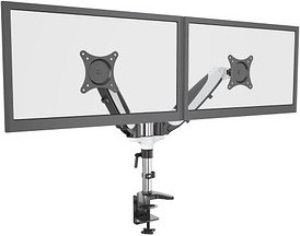 ergoleben Monitor-Halterung GS220TK EL0003 weiß, schwarz, silber für 2 Monitore, Tischklemme