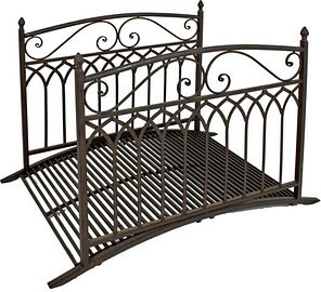 Garden Pleasure Teichbrücke YASUR Metall dunkelbraun gebogen 136,0 x 91,0 cm, 1 St.