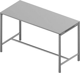 Quadrifoglio Stehtisch Creo grau rechteckig, 4-Fuß-Gestell alu, 180,0 x 80,0 x 107,0 cm