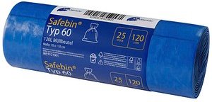 Meditrade® Müllbeutel Safebin®Typ 60 120,0 l blau 37,0 µm, 25 St.