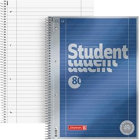 BRUNNEN Collegeblock Premium Student 27 liniert DIN A4 mit Randlinie (innen und außen), 5 St.