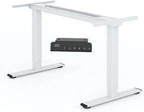 FlexiSpot E1 Pro elektrisch höhenverstellbares Schreibtischgestell weiß ohne Tischplatte, T-Fuß-Gestell weiß 111,6 - 148...