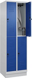 Thumbnail - CP Spind Classic PLUS enzianblau, lichtgrau 080320-20 S10003, 4 Schließfächer 60,0 x 50,0 x 195,0 cm
