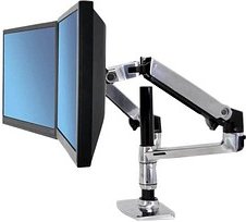ergotron Monitor-Halterung LX Dual 45-248-026 silber für 2 Monitore, Tischklemme
