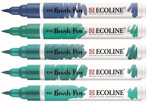 Talens ECOLINE® Brush-Pens grün, 5 St.
