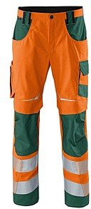 Thumbnail - KÜBLER® unisex Warnschutzhose REFLECTIQ orange, moosgrün Größe 114