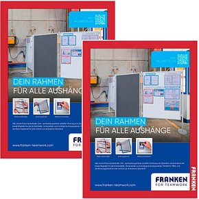 FRANKEN Magnetrahmen selbstklebend PRO rot A4, 2 St.