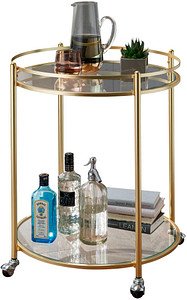 WOHNLING Servierwagen gold 57,0 x 57,0 x 75,0 cm
