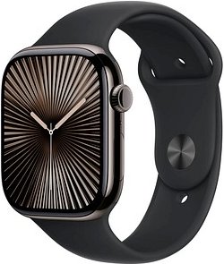 Apple Watch Series 10 46 mm Titan (GPS+Cellular) Sportarmband M/L schwarz
