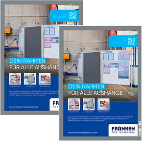 Thumbnail - FRANKEN Magnetrahmen selbstklebend PRO silber A3, 2 St.