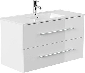 POSSEIK Waschbecken mit Unterschrank HOMELINE 100 weiß glanz 101,0 x 47,0 x 57,8 cm