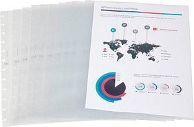 Thumbnail - OXFORD Prospekthüllen Vario Zipp DIN A4 transparent genarbt 0,08 mm, 10 St.