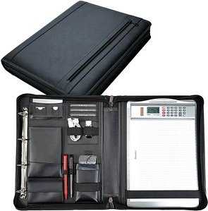 Alassio Ringbuchmappe CESENA Leder DIN A4 schwarz