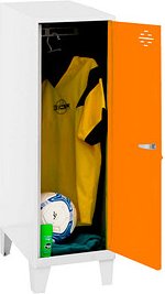 Thumbnail - Simonrack Spind SIMONLOCKER DISM weiß, orange 8425437121739, 1 Schließfach 40,0 x 50,0 x 101,5 cm