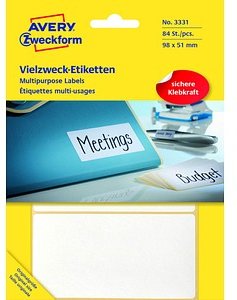 84 AVERY Zweckform Etiketten 3331 weiß 98,0 x 51,0 mm
