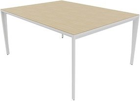 Quadrifoglio Konferenztisch X5 eiche rechteckig, Vierkantrohr weiß, 160,0 x 120,0 x 75,0 cm