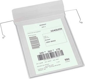 EICHNER Sichttaschen mit Drahtbügel DIN A4 transparent glatt, 50 St.