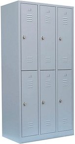 Thumbnail - LÜLLMANN Spind lichtgrau 520230, 6 Schließfächer 88,5 x 50,0 x 180,0 cm