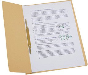 Einhakhefter Karton chamois DIN A4, halber Deckel, 20 St.