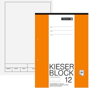 BRUNNEN Arbeitsblock Kieserblock DIN A4 blanko Lineatur 12